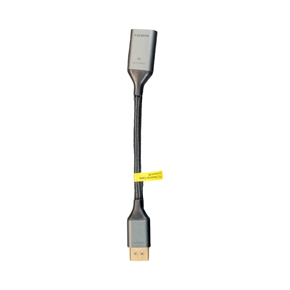 Pp7O‎ Insignia - Male 8K DisplayPort to Female HDMI Adapter 8" - Black/Gray OB